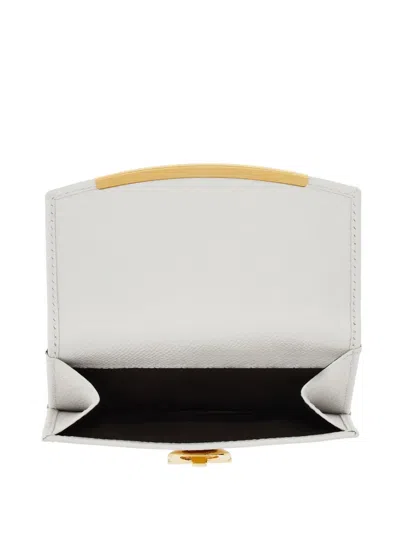 Ferragamo Gancini French Leather Wallet In White