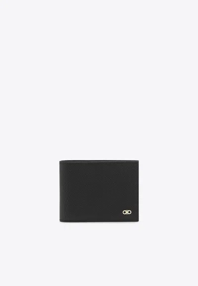 FERRAGAMO GANCINI GRAINED LEATHER BI-FOLD WALLET