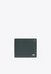 Ferragamo Gancini Grained Leather Bi-fold Wallet In Green