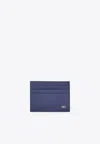 Ferragamo Gancini Grained Leather Cardholder In Gray