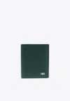Ferragamo Gancini Grained Leather Cardholder In Green