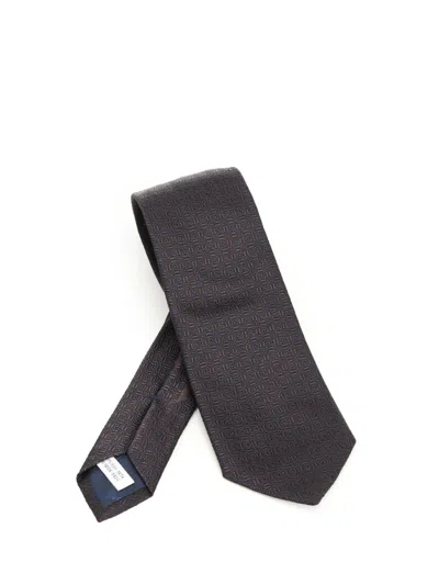 Ferragamo Gancini Graphic Jacquard Tie Ties And Bow Ties Brown