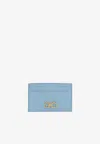 Ferragamo Gancini Leather Cardholder In Sky Blue