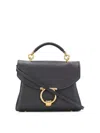 Ferragamo Margot Calfskin Cross-body Bag With Top Handle In Black