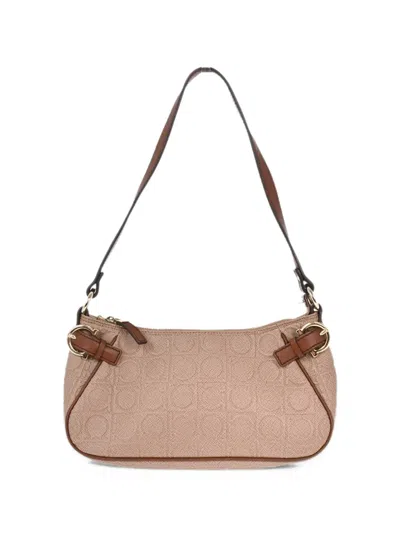 Pre-owned Ferragamo Gancini Handbag In Brown