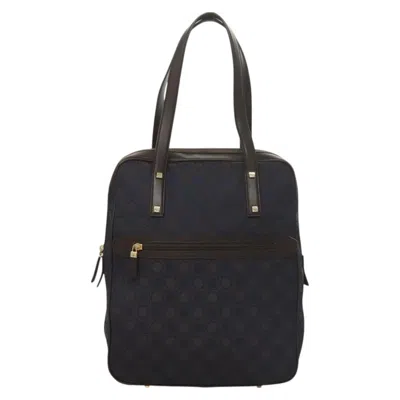 Pre-owned Ferragamo Gancini Handbag Canvas And Leather Canvas Handbag () In Blue