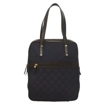 Pre-owned Ferragamo Gancini Handbag Canvas And Leather Canvas Handbag () In Blue