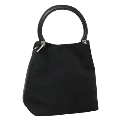 Pre-owned Ferragamo Gancini Handbag Canvas Canvas Handbag () In Black