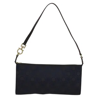 Pre-owned Ferragamo Gancini Handbag Canvas Canvas Handbag () In Blue