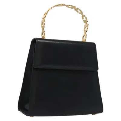 Pre-owned Ferragamo Gancini Handbag Leather Leather Handbag () In Black