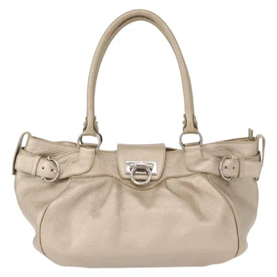 Pre-owned Ferragamo Gancini Handbag Leather Leather Handbag () In Gold