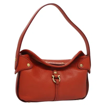 Pre-owned Ferragamo Gancini Handbag Leather Leather Handbag () In Orange