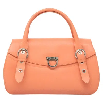 Pre-owned Ferragamo Gancini Handbag Leather Leather Handbag () In Pink