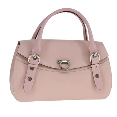 Pre-owned Ferragamo Gancini Handbag Leather Leather Handbag () In Pink