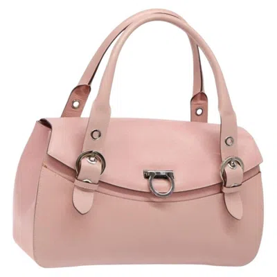 Pre-owned Ferragamo Gancini Handbag Leather Leather Handbag () In Pink