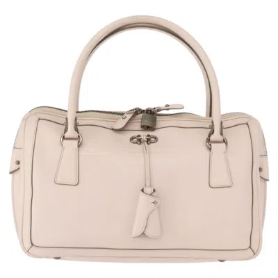 Pre-owned Ferragamo Gancini Handbag Leather Leather Handbag () In Pink