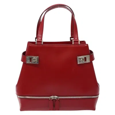 Pre-owned Ferragamo Gancini Handbag Leather Leather Handbag () In Red