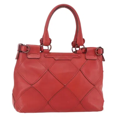 Pre-owned Ferragamo Gancini Handbag Leather Leather Handbag () In Red