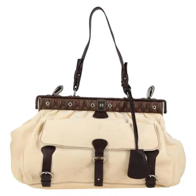 Pre-owned Ferragamo Gancini Handbag Leather Leather Handbag () In Sand