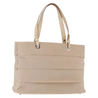 Pre-owned Ferragamo Gancini Handbag Nylon Nylon Handbag () In Sand