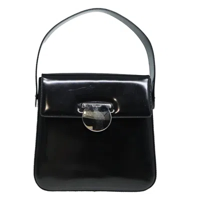 Pre-owned Ferragamo Gancini Handbag Patent Leather Patent_leather Handbag () In Black
