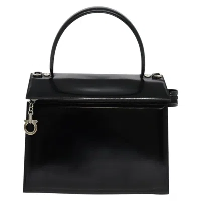 Pre-owned Ferragamo Gancini Handbag Patent Leather Patent_leather Handbag () In Black
