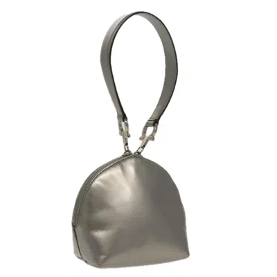 Pre-owned Ferragamo Gancini Handbag Patent Leather Patent_leather Handbag () In Silver