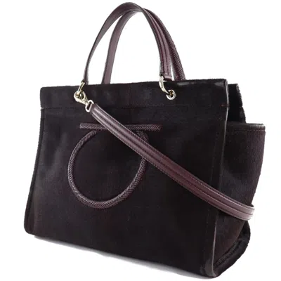 Pre-owned Ferragamo Gancini Handbag () In Brown