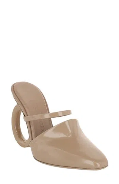 Ferragamo Elina 75mm Leather Mules In Beige