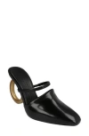 Ferragamo Gancini Heel Mule Pump In Black