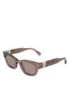 Ferragamo Gancini Hinge Rectangular Sunglasses, 52mm In Brown