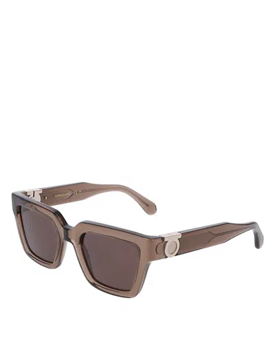 FERRAGAMO GANCINI HINGE SQUARE SUNGLASSES, 52MM