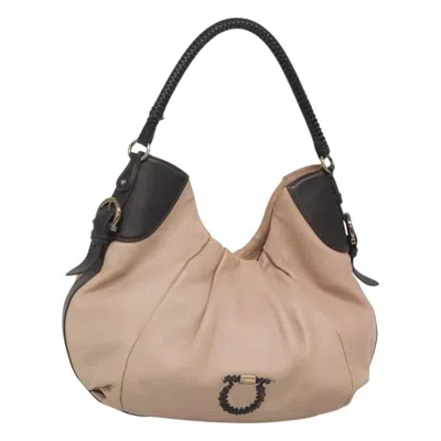 Pre-owned Ferragamo Gancini Hobo Leather Leather Bag () In Sand