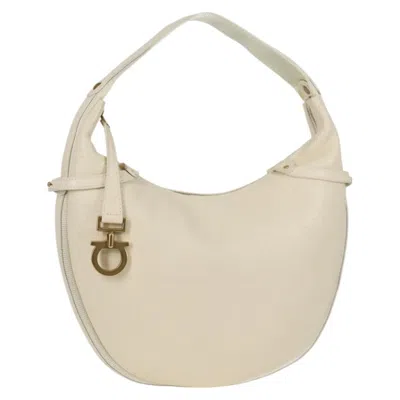 Pre-owned Ferragamo Gancini Hobo Leather Leather Handbag () In Sand