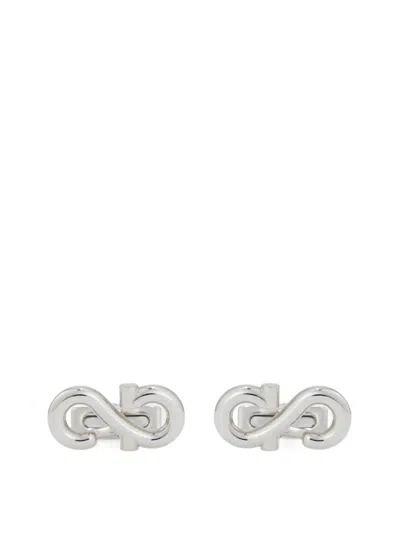 Ferragamo Gancini Hook Cufflinks In Silver