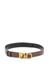 Ferragamo Gancini Reversible Belt In Brown