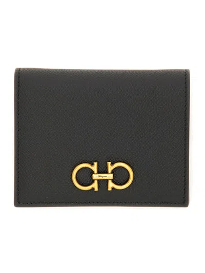 Ferragamo Gancini Hook Wallet In Black