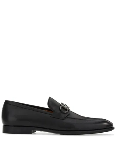 Ferragamo Gancini Horsebit Leather Loafers In Brown