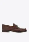 Ferragamo Gancini Horsebit-plaque Loafers In Leather In Brown