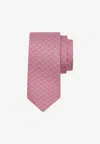 Ferragamo Gancini Horsebit Print Silk Tie In Pink