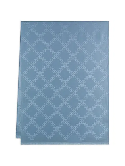 Ferragamo Gancini Jacquard Scarf In Blue