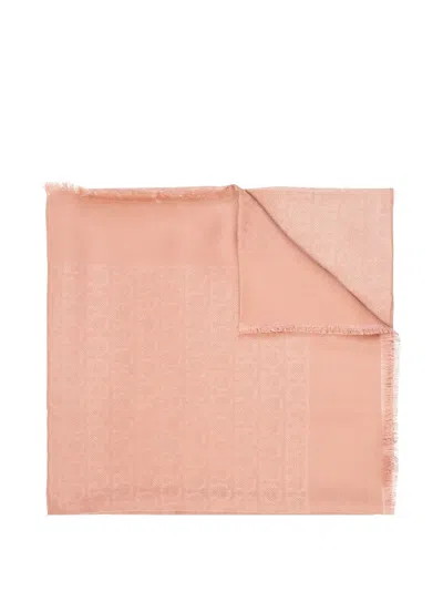 Ferragamo Gancini Jacquard Scarf In Pink