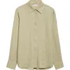 Ferragamo Gancini Jacquard Silk Button-up Shirt In Green