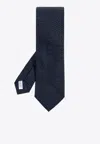 Ferragamo Gancini Jacquard Silk Tie In Blue