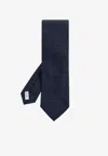 Ferragamo Gancini Jacquard Silk Tie In Blue