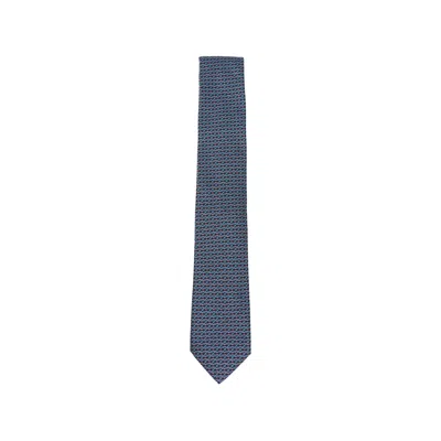 Ferragamo Gancini Jacquard Tie In Blue