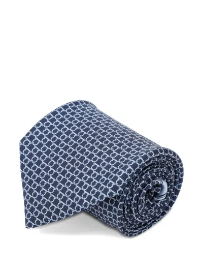 Ferragamo Gancini Jacquard Tie In Blue