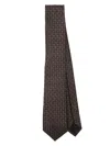 Ferragamo Gancini-jacquard Tie In Brown