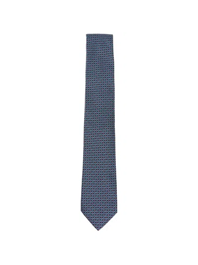 Ferragamo Gancini Jacquard Tie In Burgundy