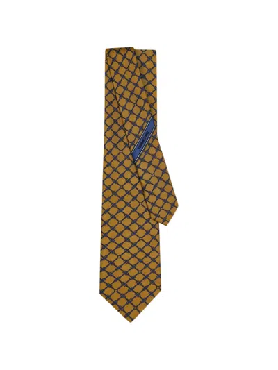 Ferragamo Gancini Jacquard Tie In Purple